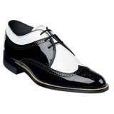 DAYTON WINGTIP OXFORD MEN'S DRESS SHOE - BLACK/WHITE