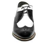 DAYTON WINGTIP OXFORD MEN'S DRESS SHOE - BLACK/WHITE