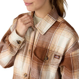 Dickies Women's Flannel Shacket - Cappuccino