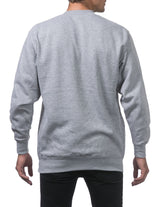 PRO CLUB HEAVYWEIGHT 13oz CREW NECK FLEECE PULLOVER SWEATSHIRT - HEATHER GREY BACK
