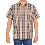 Ben Davis Short Sleeve Plaid, 1/2 Zip Shirt