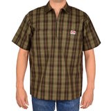 Ben Davis Short Sleeve Plaid, 1/2 Zip Shirt
