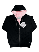 Pro Club Heavyweight Pile Full Zip Hoodie - Black/Pink