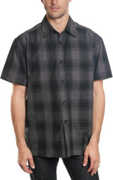 Yago Men's Relaxed Fit Checkered Short Sleeve Woven Work Shirt