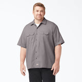 DICKIES WORK SHIRT SHORT SLEEVE - SILVER FRONT TWO