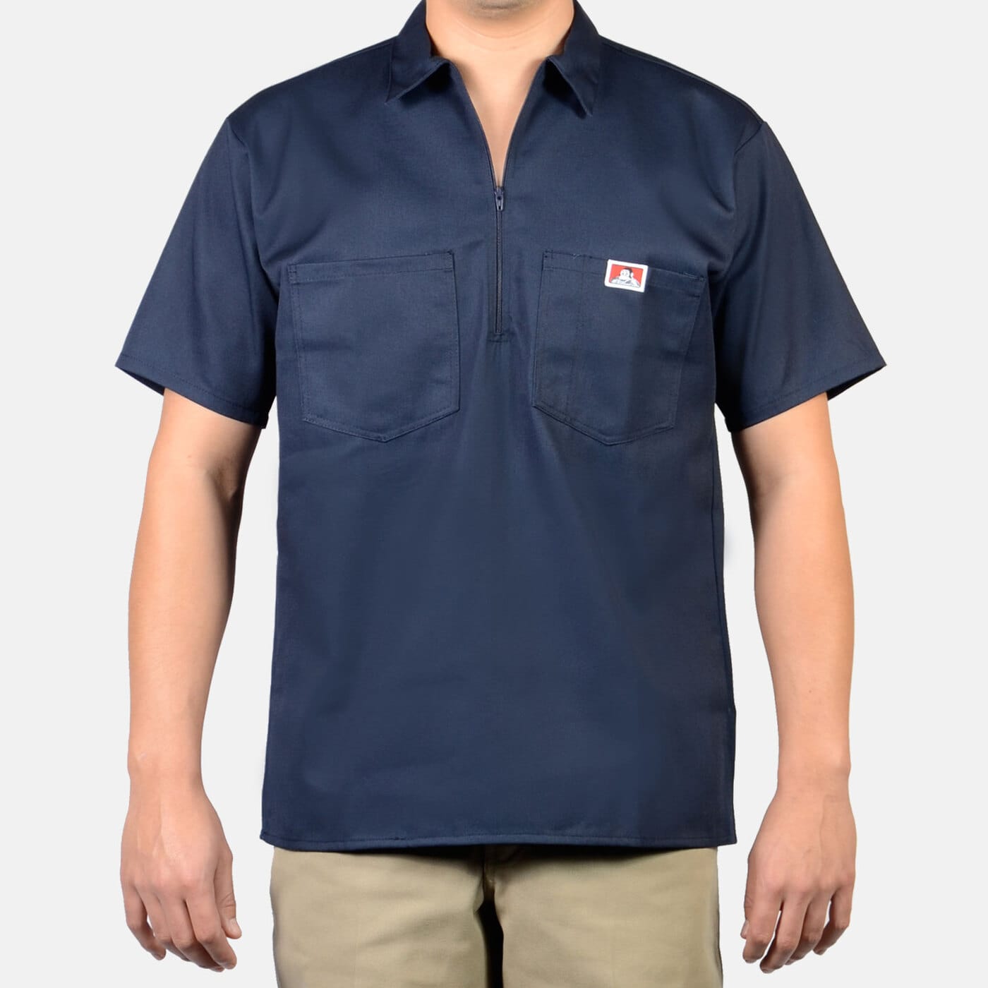 Ben Davis Short Sleeve Solid, 1/2 Zip Shirt - NAVY – Frank Collection