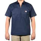 BEN DAVIS S/S 1/2 ZIP SOLID NAVY