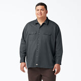 DICKIES WORK SHIRT LONG SLEEVE - CHARCOAL FRONT TWO