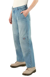 Dickies Women’s Loose Fit Double Knee Jeans - Light Denim
