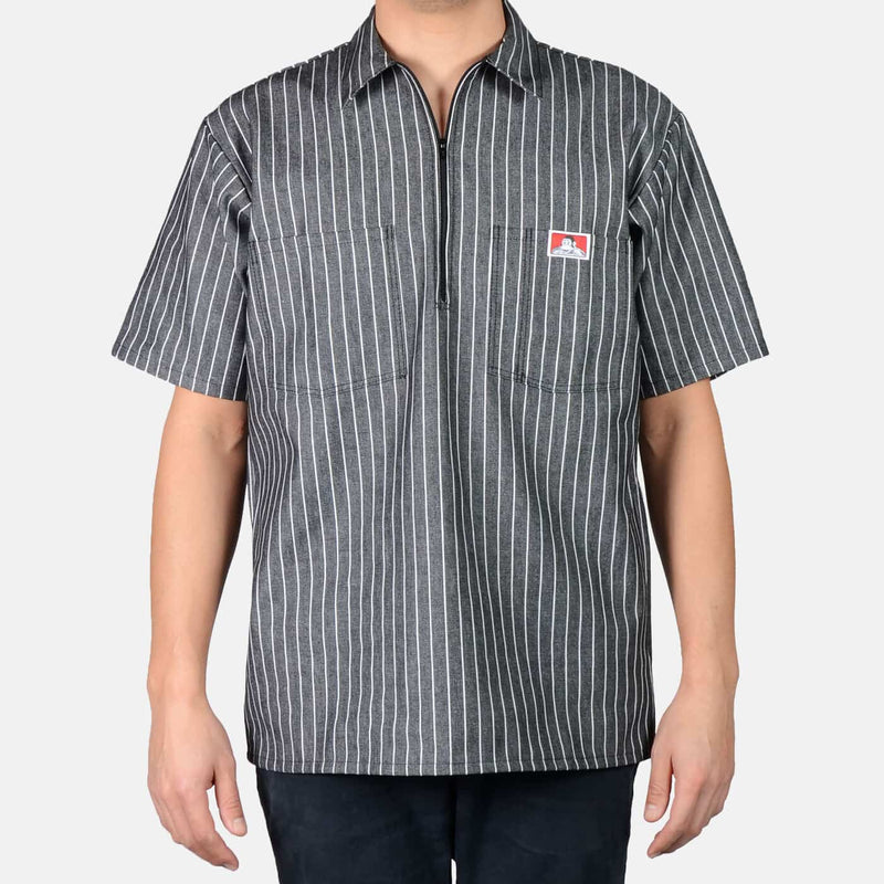 ●BENFLOWZ Ben Davis Short Sleeve Striped, 1/2 Zip Shirt – Frank Collection