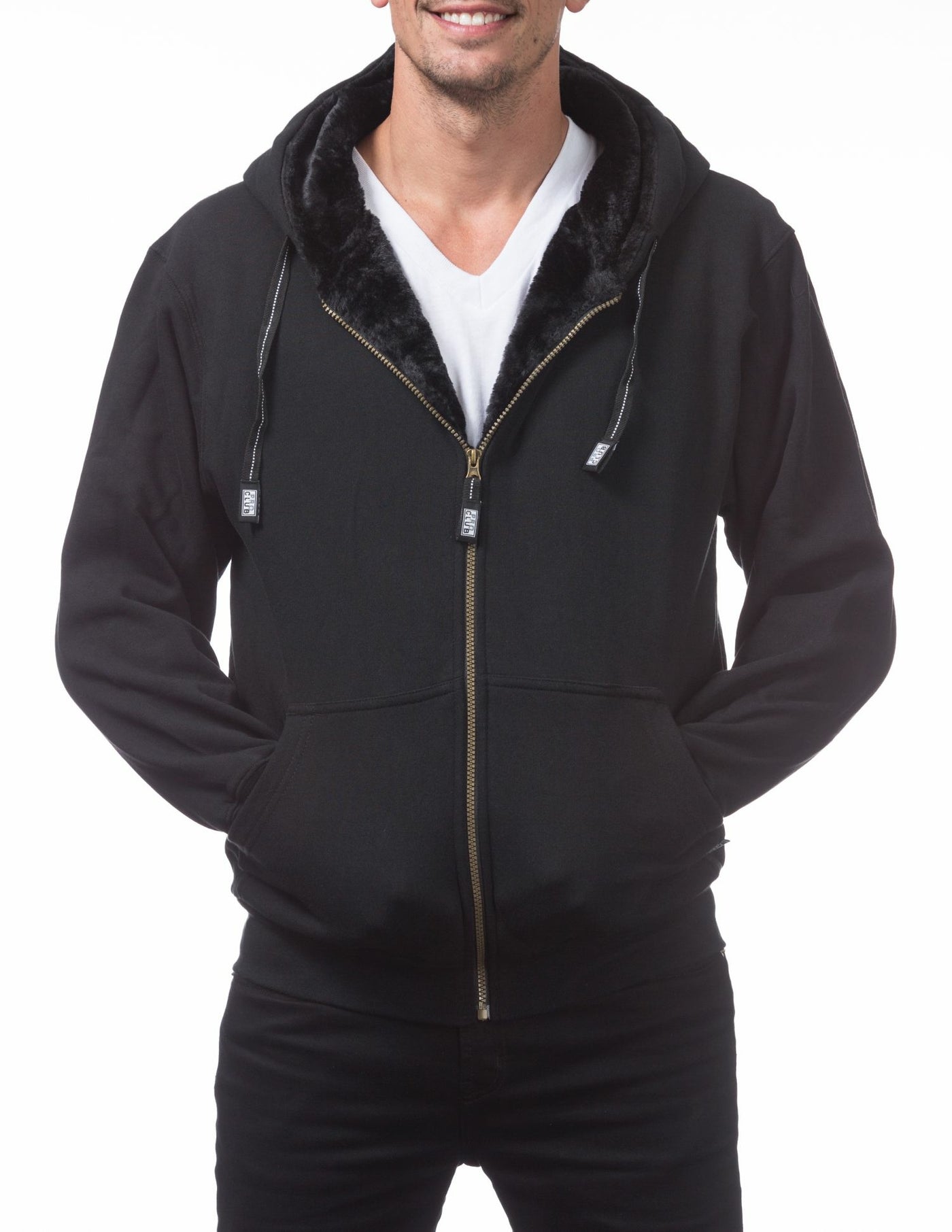 Pro Club Heavyweight Pile Full Zip Hoodie - Black/Black – Frank