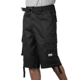 Pro Club Men's Cotton Twill Cargo Shorts with Belt