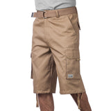 Pro Club Men's Cotton Twill Cargo Shorts with Belt