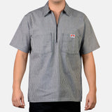 Ben Davis Short Sleeve Striped, 1/2 Zip Shirt