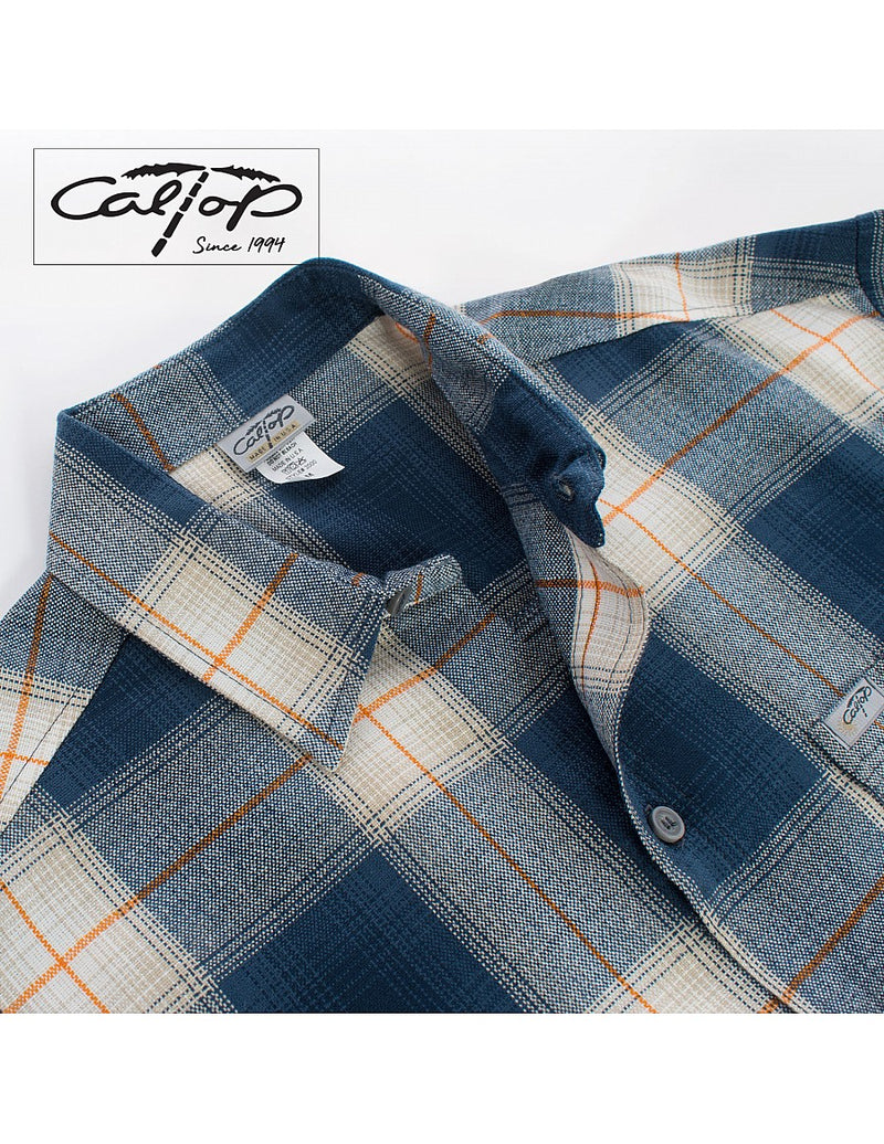 CalTop Long Sleeve Flannel - Blue/Orange