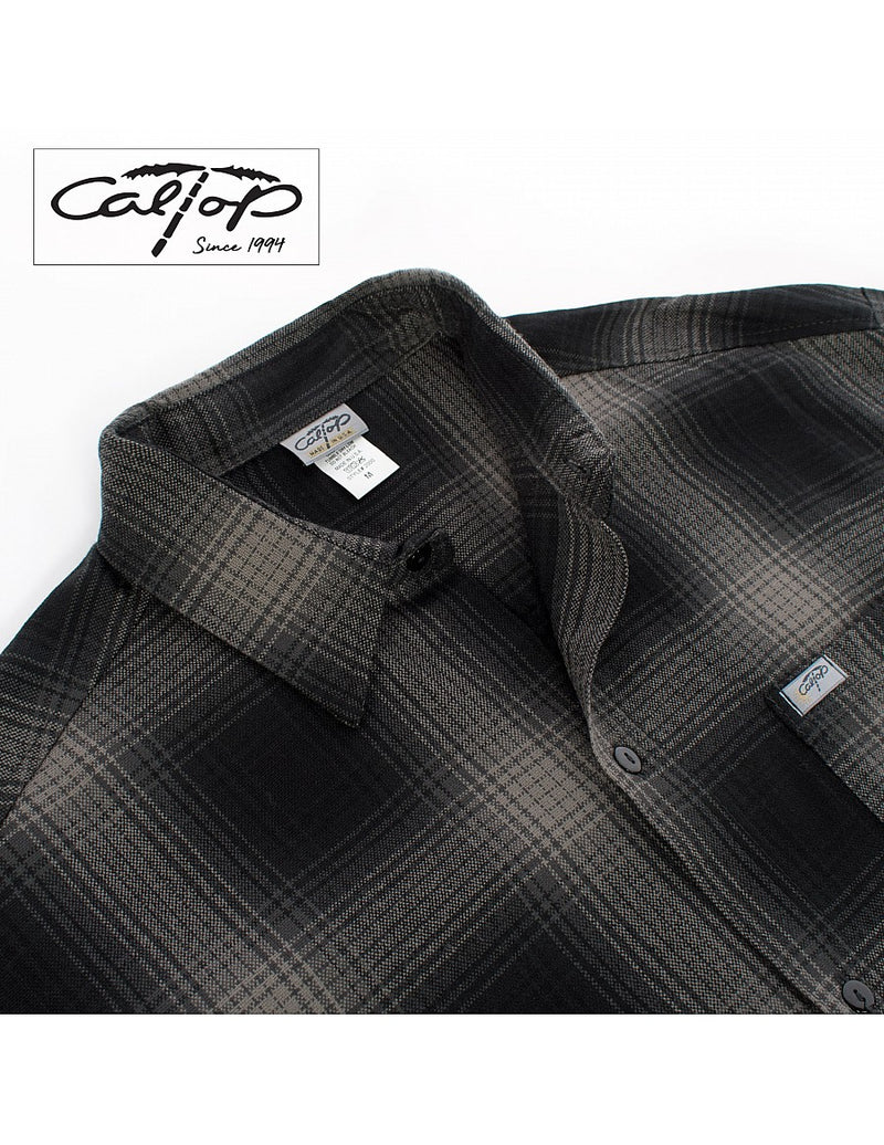 CalTop Long Sleeve Flannel - Charcoal/Black