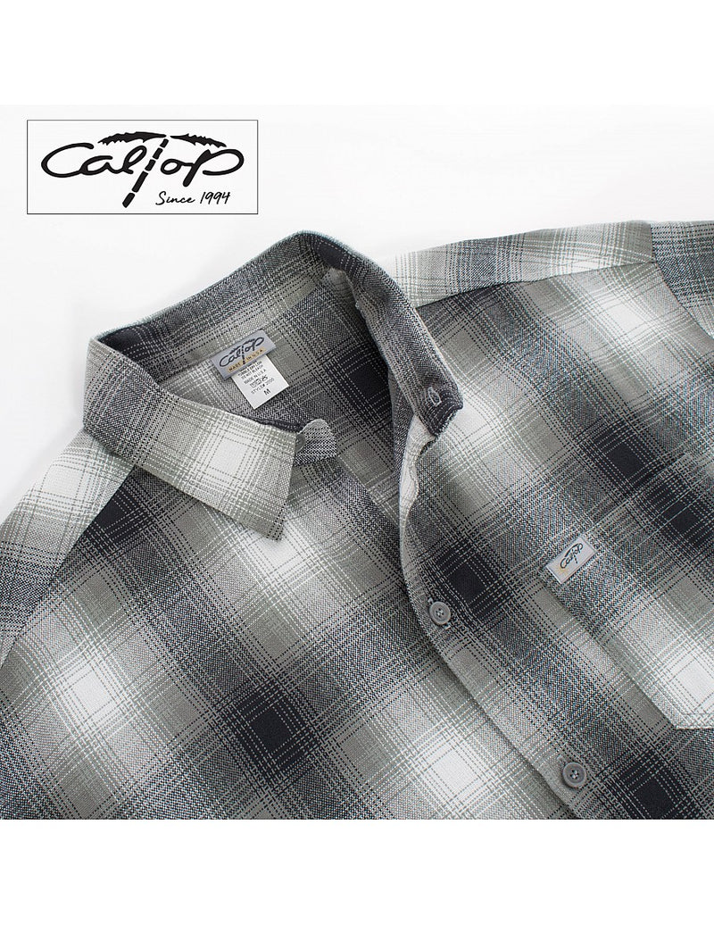 CalTop Long Sleeve Flannel - Gray/White