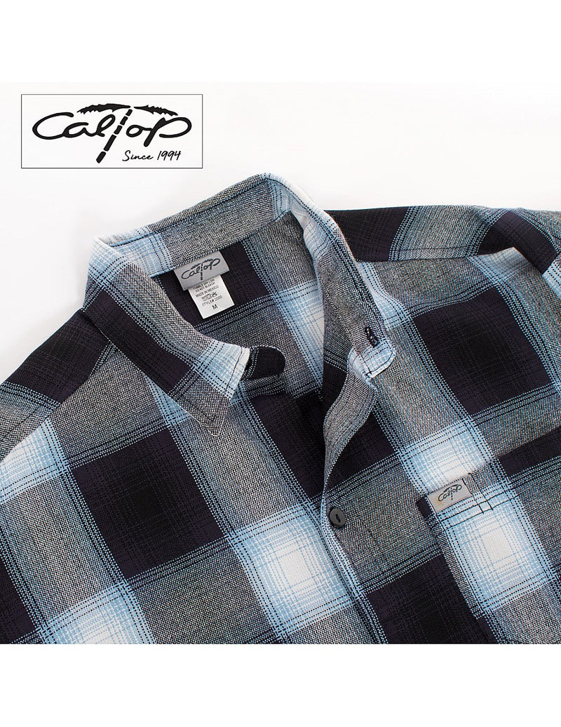 CalTop Long Sleeve Flannel - Navy/Sky Blue