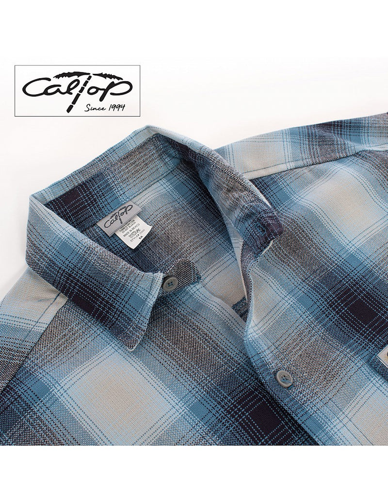 CalTop Long Sleeve Flannel - Sky Blue/Gray