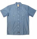 Dickies Men’s Relaxed Fit Short Sleeve Chambray Work Shirt