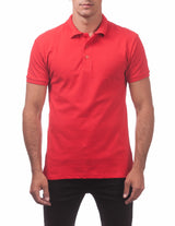 Pro Club Pique Polo Cotton Short Sleeve Shirt - Red