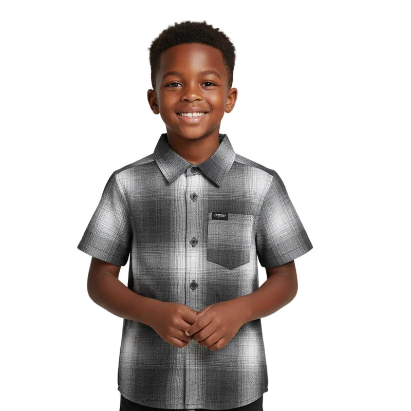 Caltop Kids / Youth Short Sleeve Flannel New Grey / 4