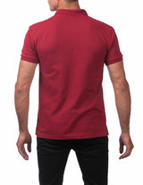 Pro Club Pique Polo Cotton Short Sleeve Shirt - Burgundy