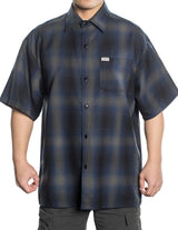 CALTOP SHORT SLEEVE FLANNEL - NAVY / GREY