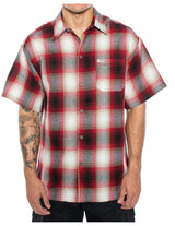 CALTOP SHORT SLEEVE FLANNEL - RED / WHITE