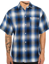 CALTOP SHORT SLEEVE FLANNEL - ROYAL / WHITE