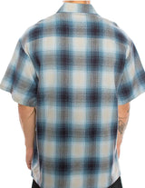 CALTOP SHORT SLEEVE FLANNEL - SKY BLUE / GRAY