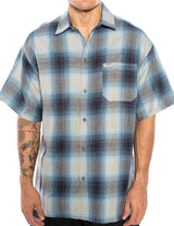 CALTOP SHORT SLEEVE FLANNEL - SKY BLUE / GRAY