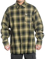 CalTop Long Sleeve Flannel - Olive/Black