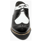 DAYTON WINGTIP OXFORD MEN'S DRESS SHOE - BLACK/WHITE
