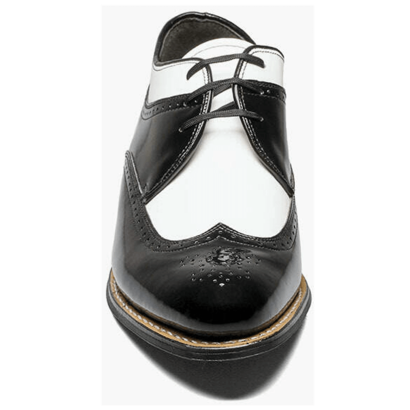DAYTON WINGTIP OXFORD MEN'S DRESS SHOE - BLACK/WHITE