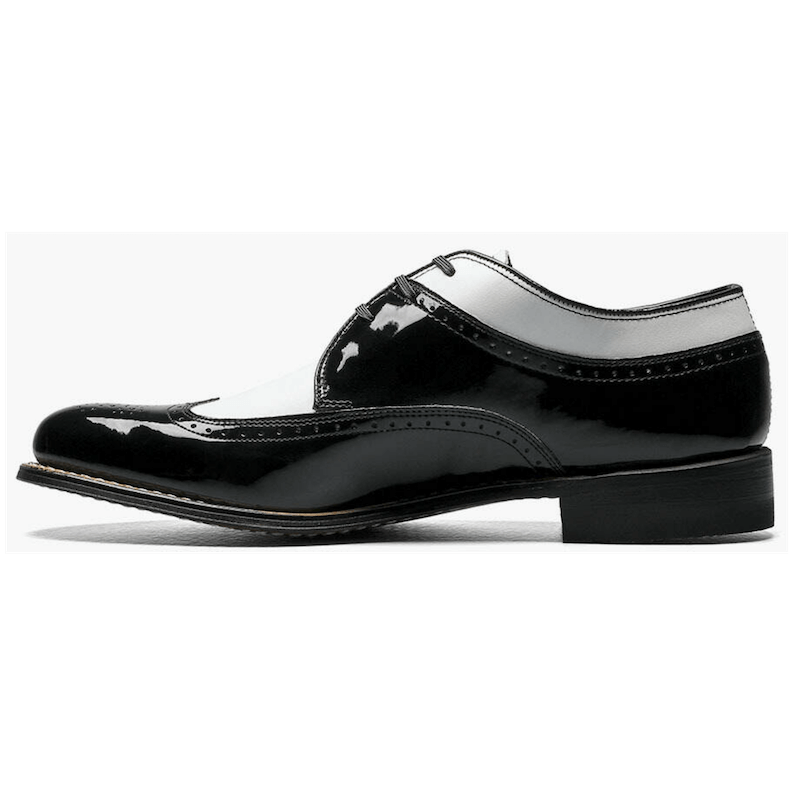 DAYTON WINGTIP OXFORD MEN'S DRESS SHOE - BLACK/WHITE