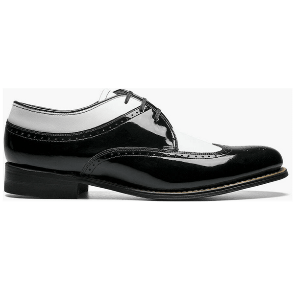 DAYTON WINGTIP OXFORD MEN'S DRESS SHOE - BLACK/WHITE