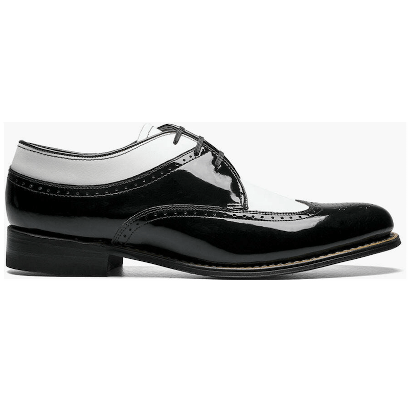 DAYTON WINGTIP OXFORD MEN'S DRESS SHOE - BLACK/WHITE