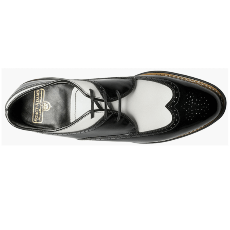 DAYTON WINGTIP OXFORD MEN'S DRESS SHOE - BLACK/WHITE