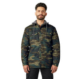 DICKIES WATER REPELLENT DUCK HOODED SHIRT JACKET - HUNTER GREEN CAMO
