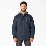 DICKIES WATER REPELLENT DUCK HOODED SHIRT JACKET - DARK NAVY
