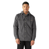 DICKIES WATER REPELLENT DUCK HOODED SHIRT JACKET - SLATE GREY