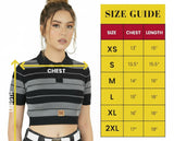 FB COUNTY WOMEN LONG SLEEVE CROP TOP - BLACK / TAN