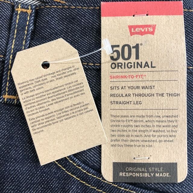 LEVI'S ORIGINAL MEN'S 501 SHRINK TO FIT JEANS - BLUE TAGS
