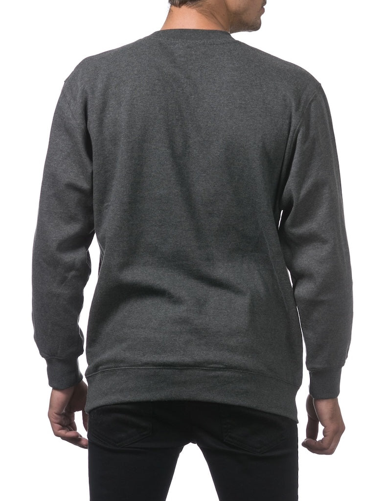 PRO CLUB HEAVYWEIGHT 13oz CREW NECK FLEECE PULLOVER SWEATSHIRT - CHARCOAL BACK