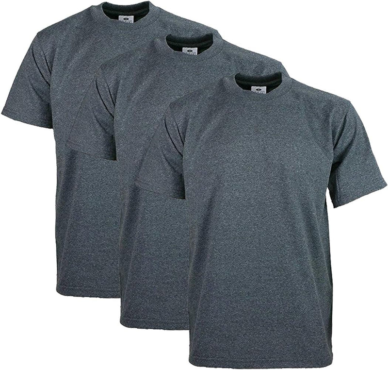 PRO CLUB HEAVYWEIGHT COTTON SHORT SLEEVE CREW NECK T-SHIRT - CHARCOAL 3 PACK