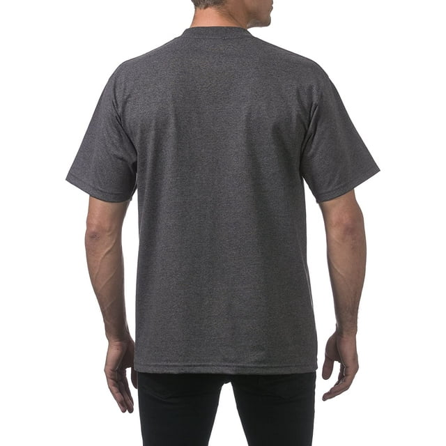 PRO CLUB HEAVYWEIGHT COTTON SHORT SLEEVE CREW NECK T-SHIRT - CHARCOAL BACK SIDE