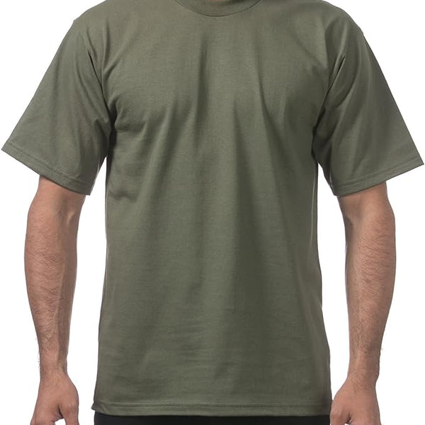 Pro Club Heavyweight Cotton Short Sleeve Crew Neck T-Shirt - OLIVE