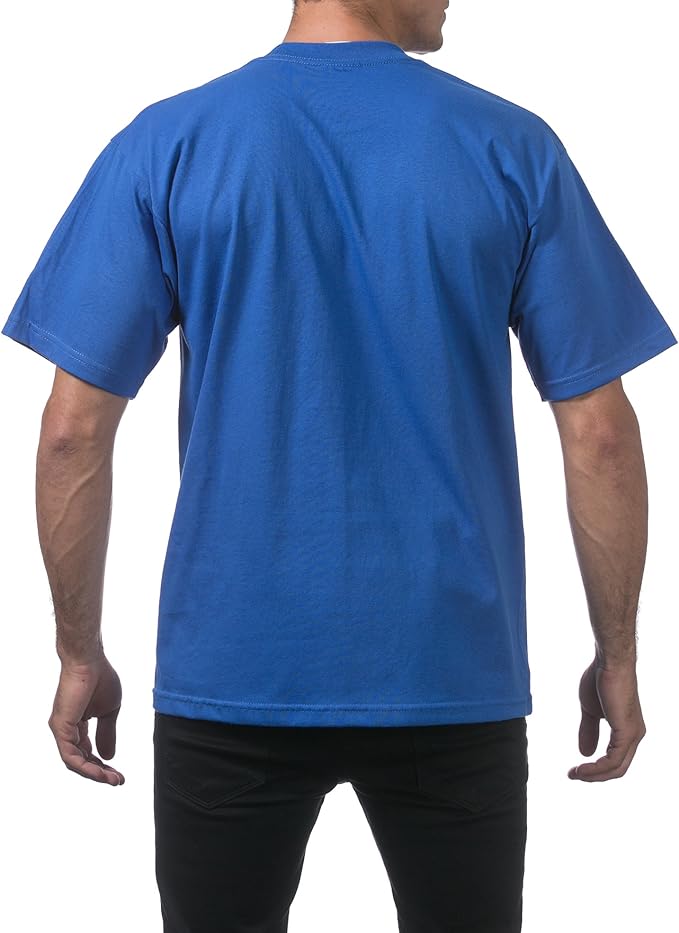 PRO CLUB HEAVYWEIGHT COTTON SHORT SLEEVE CREW NECK T-SHIRT - ROYAL BLUE BACK SIDE