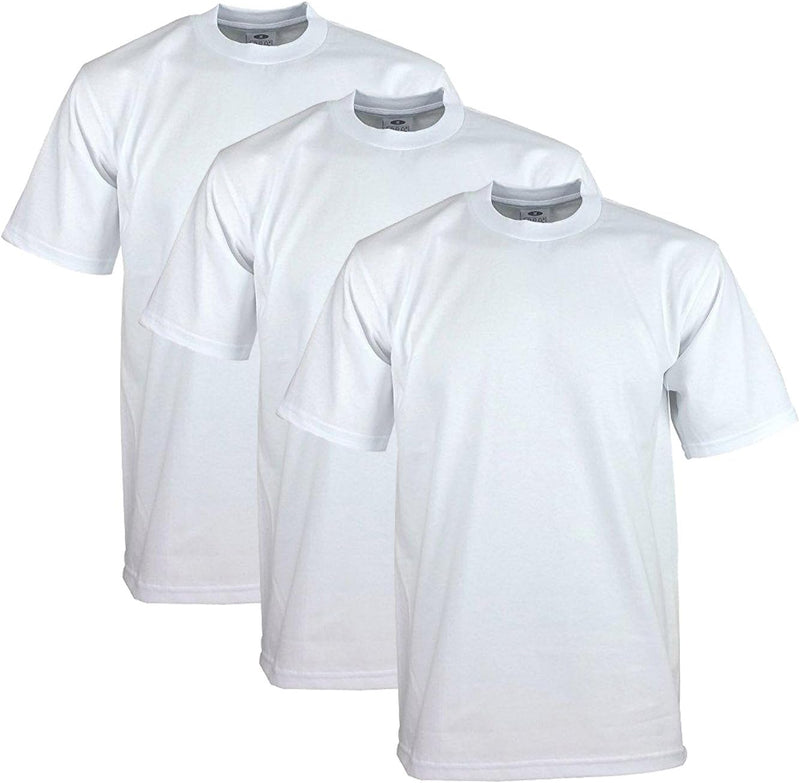 Pro Club Heavyweight Cotton Short Sleeve Crew Neck T-Shirt - WHITE 3 PACK